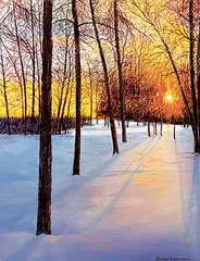 Mathew Wong, Winter Sun Setting, 2006, oil on canvas