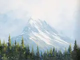 Karl E. Wood, Majestic Peak, oil on canvas board