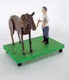 Barry Coutts, I Spotted a Moose the Other Day, painted wood sculpture