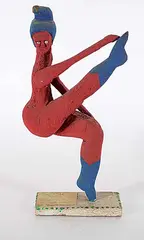 Philip Melvin, The Little Jester, painted wood sculpture