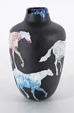 Martha Henry, Ponies, sandblasted glass vase