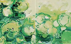 Gordon Adaskin, Untitled - Green Vegetables, watercolour on paper