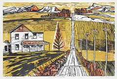 Road to the Mountains #7/15 by George James Angliss, colour wood block on paper, sold Dec 2021