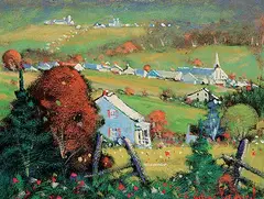 Gilles Bedard, De Ferme En Ferme, acrylic on canvas