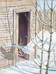 Richard Berg, Untitled - Owl Hunting, oil on canvas
