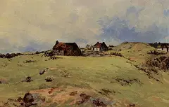 Kate Brodie, Landscape and Highland Croft, oil on canvas