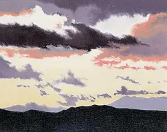 Leyda Campbell, Sunset, Whitehorse YK, acrylic on canvas