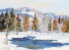 Oscar Daniel de Lall, Laurentian Landscape, oil on canvas