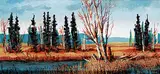 Meredith Evans, 1 1/2 Miles North of Wandering River - North of Edmonton, 1970, oil on wood board