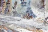Graham Flatt, Untitled - Rider in the Snow, mixed media on paper