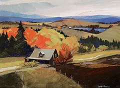 Richard Ferrier, Hardwood Lake, acrylic on wood board