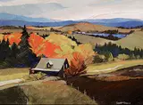 Richard Ferrier, Hardwood Lake, acrylic on wood board