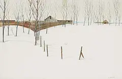 Leonard James Gibbs, Untitled - The Quiet of Winter, watercolour on paper