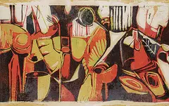 Leslie Frederick Graff, Untitled - Autumnal Abstract, colour silkscreen on paper