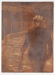 Scott Goudie, Fading Profile on Military Road #14/15, 1977, lithograph on paper