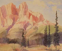 Reginald Llewellyn Harvey, East End - Castle Mtn., watercolour and graphite on paper