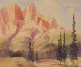 Reginald Llewellyn Harvey, East End - Castle Mtn., watercolour and graphite on paper
