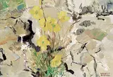 Valerie Hassell, Arctic Poppies, 1983, arcylic on wood board
