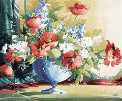 William Garnet Hazard, Untitled - Floral Splendour, watercolour on paper