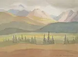Barbara Roe Hicklin, South of Haines Junction, watercolour on paper