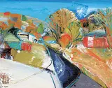 Peter Ivens, School Bus, 1991, oil on wood board
