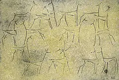 Illingworth Kerr, Gossip, 1960, mixed media on paper