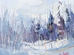 Fernand Labelle, Untitled - Winter Trees, oil on canvas board