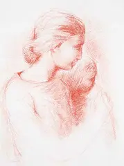 Sylvia Lefkovitz, Untitled - Mother and Child, 1965, pastel on paper