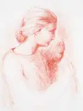 Sylvia Lefkovitz, Untitled - Mother and Child, 1965, pastel on paper