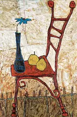 Darina Marko, Untitled - Two Lemons, mixed media on canvas