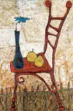 Darina Marko, Untitled - Two Lemons, mixed media on canvas