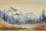 Donna Jo Massie, Mt. Rundle - Canmore, watercolour on paper