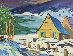 Mario Mauro, Ste. Rose du Saguenay, 1979, oil on canvas board