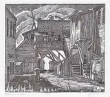 James McLaren Nicoll, Chinese Courtyard #20/65, 1979, etching on paper