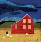 Cheryl O'Byrne, Untitled - Farm, mixed media on wood board