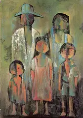 Hector Lara Orozco, La Familia, acrylic on canvas