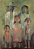 Hector Lara Orozco, La Familia, acrylic on canvas