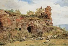 Untitled - Sheep Resting by Arthur Perigal Jr., 1857, watercolour on paper, sold Dec 2021