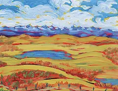 Ann Y. Perodeau, Untitled - Foothills Sky, acrylic on paper board