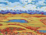 Ann Y. Perodeau, Untitled - Foothills Sky, acrylic on paper board