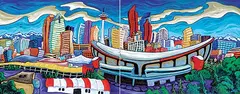Fred Peters, Calgary [Diptych], 2003, acrylic on canvas