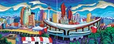 Fred Peters, Calgary [Diptych], 2003, acrylic on canvas