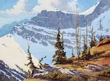 Gordon Rauch, Mountain Shadows, oil on wood board