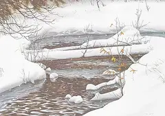 Jack Henry Reid, Untitled - Winter Creek, watercolour on paper