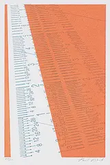 Paul Robert, Untitled - Ruler #22/30, colour relief print on paper