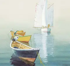 Oswald Kenneth Schenk, Receiving Line, watercolour on paper