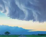 Karl Skaret, Untitled - Towards the Storm, acrylic on wood board