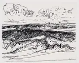 Gordon A. Smith, Untitled - Field Landscape, lithograph on paper