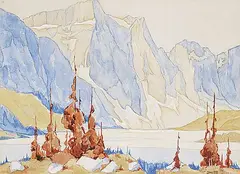 William St. Thomas Smith, Untitled - Snow Melting in the Mountains, watercolour and graphite on paper