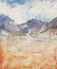 James Trevelyan, Untitled - Lined Landscape, 1981, mixed media on paper